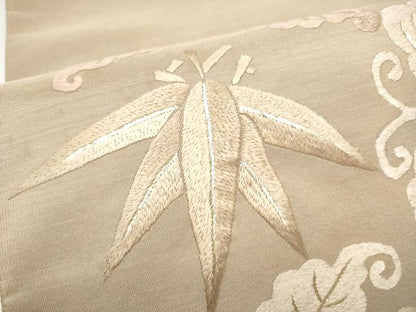平和屋着物●太鼓柄袋帯　総刺繍　綴れ　桐笹文　金糸　正絹　逸品　CABJ8470hy