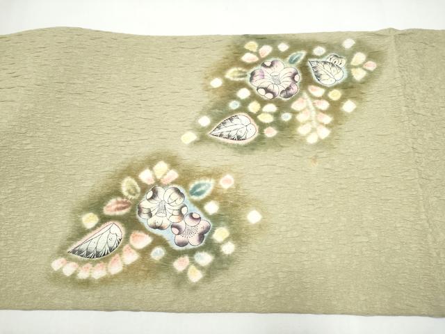 平和屋着物●太鼓柄袋帯　辻が花　絞り　ふくれ織　正絹　逸品　CABJ8473hy