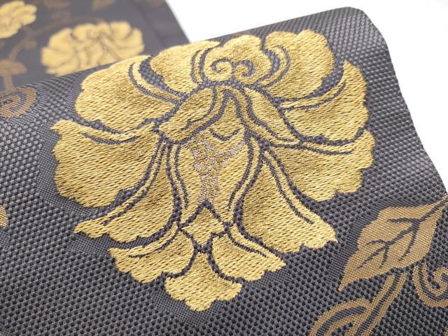 平和屋着物●六通柄袋帯　牡丹唐草文　金糸　正絹　逸品　CABJ8477hy