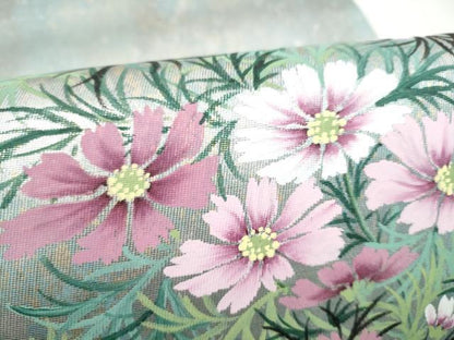 平和屋着物●巨匠　前田華清　手描き　太鼓柄袋帯　草花文　引箔　正絹　逸品　CABJ8478hy