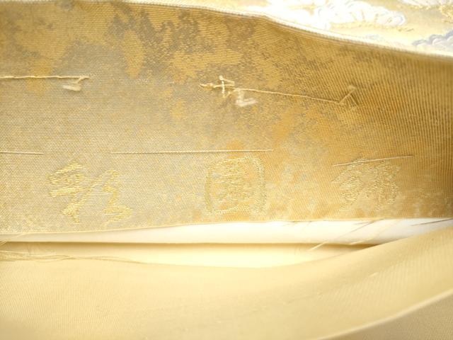 平和屋着物●六通柄袋帯　唐織　彩園錦　金糸　正絹　逸品　CABJ8493hy