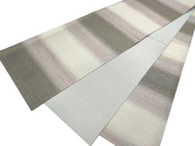 平和屋着物●両面　全通柄袋帯　霞文　金糸　正絹　逸品　CABJ8496hy