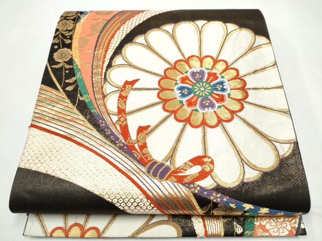 平和屋着物●六通柄袋帯　華翔金彩錦　創美彩箔　正絹　逸品　CABJ8503hy