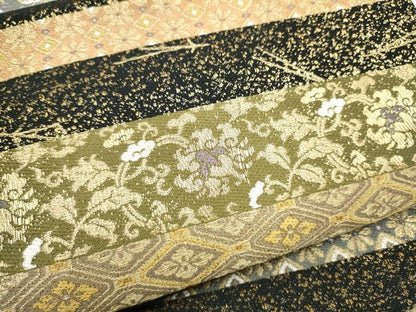 平和屋着物●西陣　六通柄袋帯　古代間道　金糸　正絹　逸品　CABJ8504hy