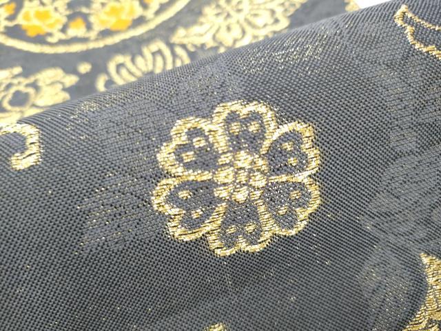 平和屋着物●六通柄袋帯　花唐草文　金通し地　正絹　逸品　CABJ8507hy
