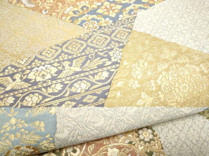 平和屋着物●六通柄袋帯　切嵌花喰鳥　金糸　正絹　逸品　CABJ8510hy