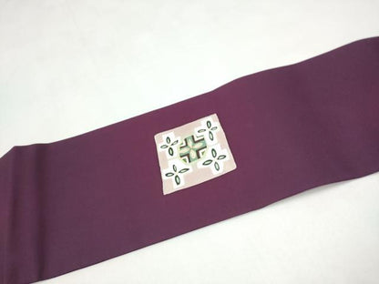 平和屋着物●塩瀬　九寸名古屋帯　ろうけつ染　色紙重ね幾何学花文　金彩　正絹　逸品　CABJ8513hy