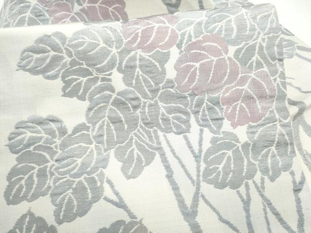 平和屋着物●九寸名古屋帯　枝葉文　正絹　逸品　CABJ8515hy