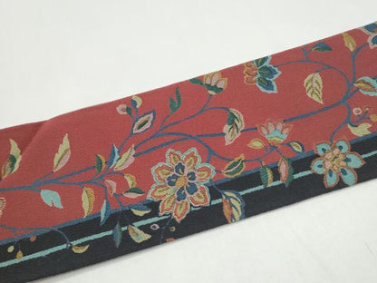 平和屋着物●全通柄　九寸名古屋帯　枝花文　金彩　正絹　逸品　CABJ8516hy