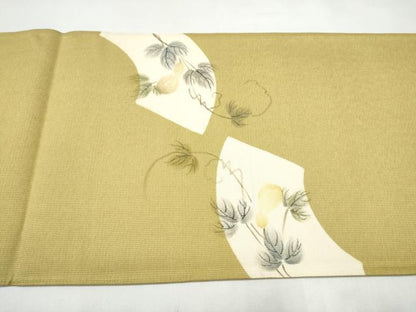 平和屋着物●太鼓柄袋帯　手描き　瓢箪蔦の葉文　正絹　逸品　CABJ8518hy