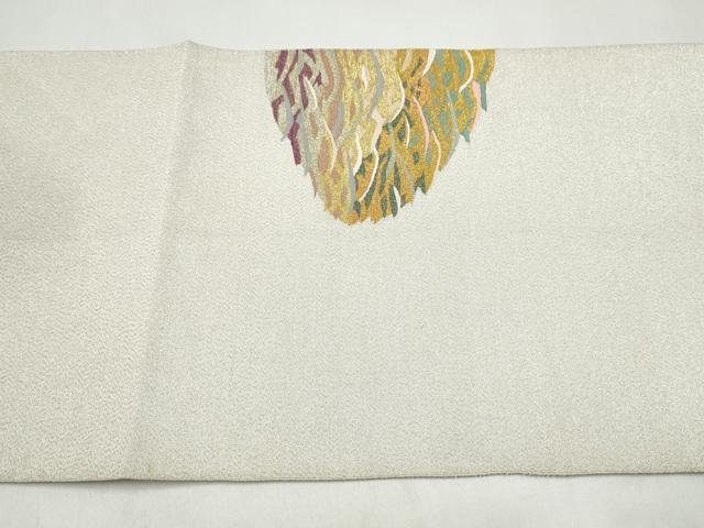 平和屋着物●爪搔き本綴れ　八寸名古屋帯　芝草文　金銀糸　正絹　逸品　CABJ8519hy