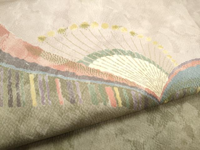 平和屋着物●九寸名古屋帯　抽象文　金彩　正絹　逸品　CABJ8520hy