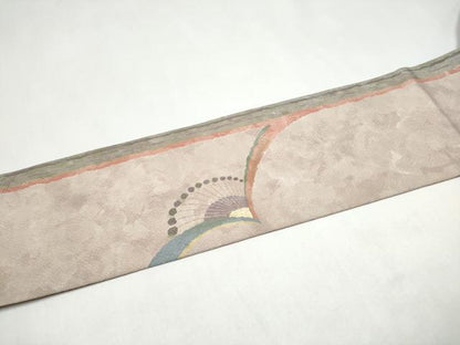 平和屋着物●九寸名古屋帯　抽象文　金彩　正絹　逸品　CABJ8520hy