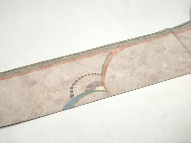 平和屋着物●九寸名古屋帯　抽象文　金彩　正絹　逸品　CABJ8520hy