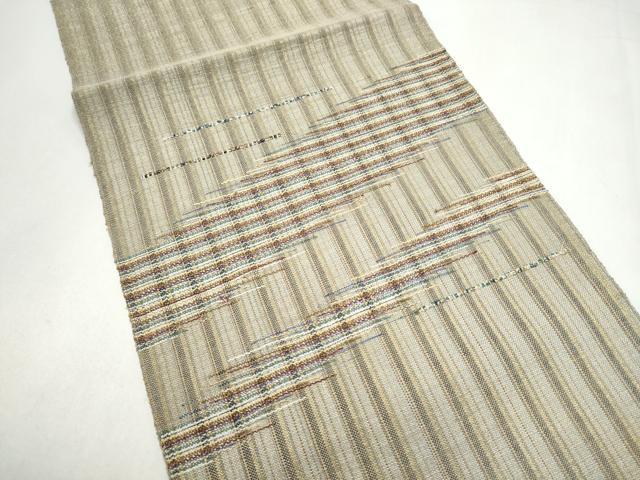 平和屋着物●八寸名古屋帯　霞文　金糸　正絹　逸品　CABJ8528hy