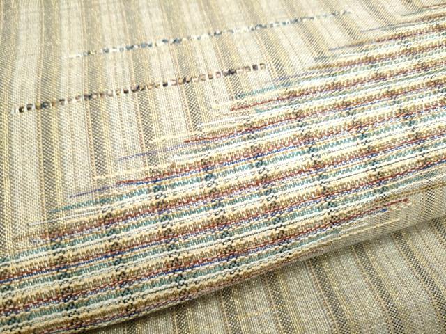 平和屋着物●八寸名古屋帯　霞文　金糸　正絹　逸品　CABJ8528hy
