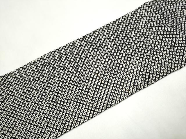 平和屋着物●全通柄　九寸名古屋帯　総絞り　黒地　正絹　逸品　CABJ8529hy