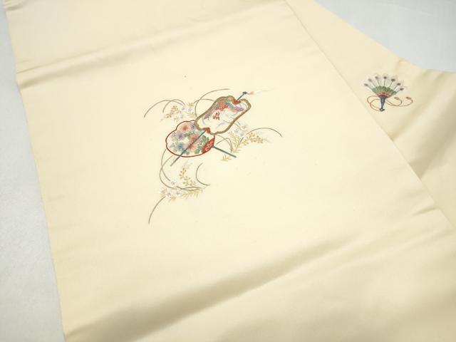 平和屋着物●九寸名古屋帯　総刺繍　花鳥文　正絹　逸品　CABJ8536hy