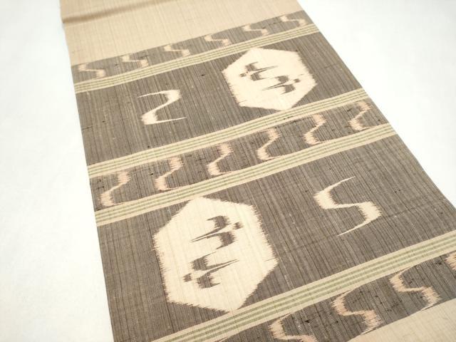 平和屋着物●本場琉球絣　九寸開き名古屋帯　手織　大城廣四郎　証紙付き　正絹　逸品　CABJ8541hy
