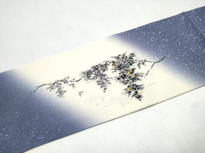 平和屋着物●京友禅作家　山科春宣　九寸名古屋帯　樹林文　金彩　正絹　逸品　CABJ8542hy