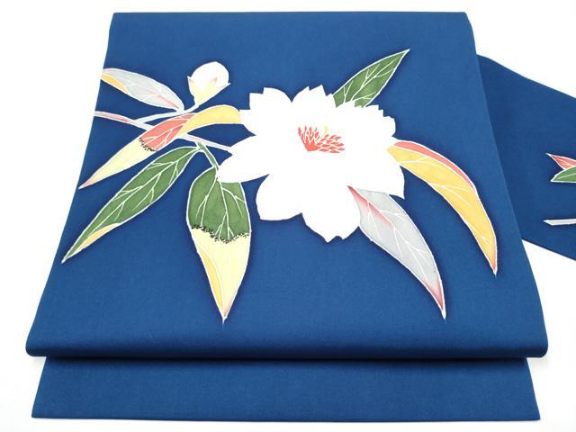 平和屋着物●本加賀友禅作家　奥田勝将　九寸名古屋帯　枝椿　正絹　逸品　CABJ8543hy