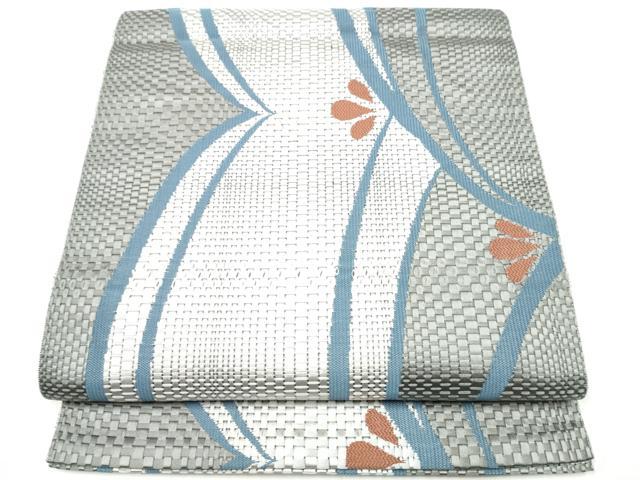 平和屋着物●本場筑前博多織　八寸名古屋帯　幾何学文様　正絹　逸品　CABJ8545hy