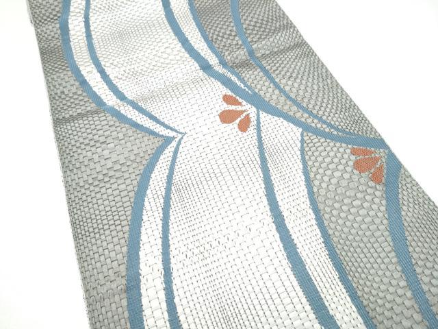 平和屋着物●本場筑前博多織　八寸名古屋帯　幾何学文様　正絹　逸品　CABJ8545hy