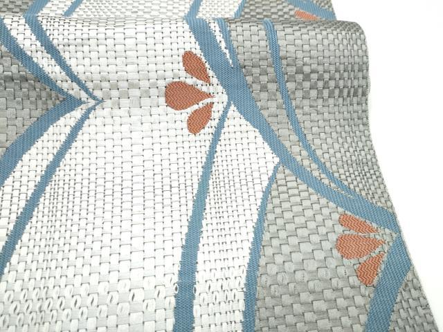 平和屋着物●本場筑前博多織　八寸名古屋帯　幾何学文様　正絹　逸品　CABJ8545hy