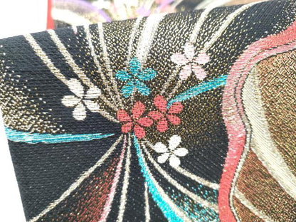 平和屋着物●六通柄袋帯　舞花文　金糸　正絹　逸品　CABJ8551hy