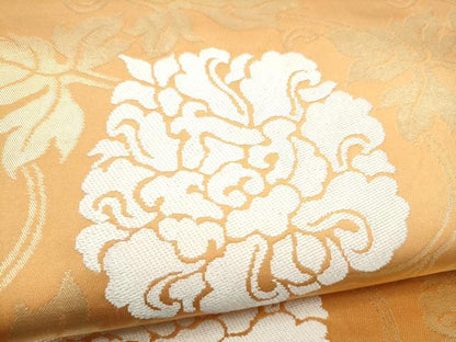 平和屋着物●六通柄袋帯　牡丹唐草文　金糸　正絹　逸品　CABJ8558hy