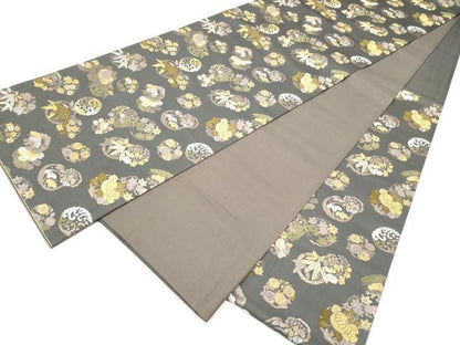 平和屋着物●六通柄袋帯　唐織　匠意花丸図　正絹　逸品　CABJ8559hy
