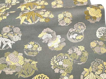 平和屋着物●六通柄袋帯　唐織　匠意花丸図　正絹　逸品　CABJ8559hy