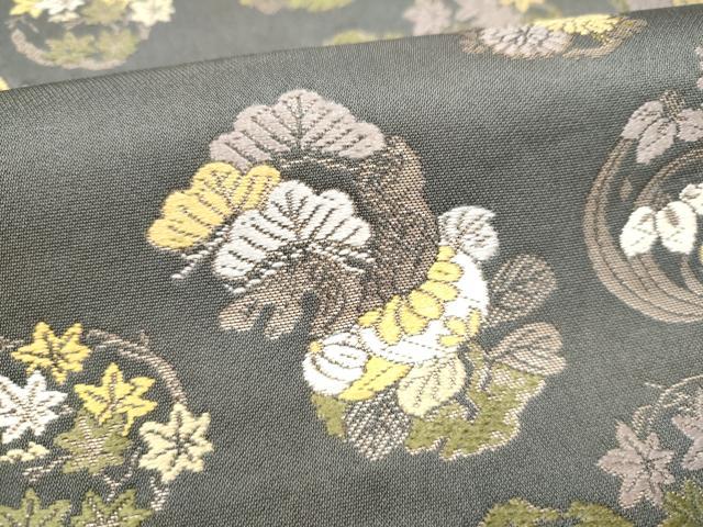 平和屋着物●六通柄袋帯　唐織　匠意花丸図　正絹　逸品　CABJ8559hy
