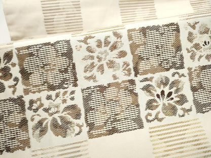 平和屋着物●六通柄袋帯　秀宝　市松花文　正絹　逸品　CABJ8560hy