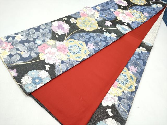 平和屋着物●六通柄袋帯　唐織　舞花丸文　金銀糸　正絹　逸品　CABJ8565hy