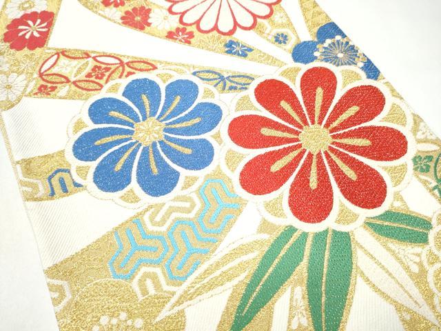 平和屋着物●六通柄袋帯　唐織　舞花文　金糸　正絹　逸品　CABJ8567hy