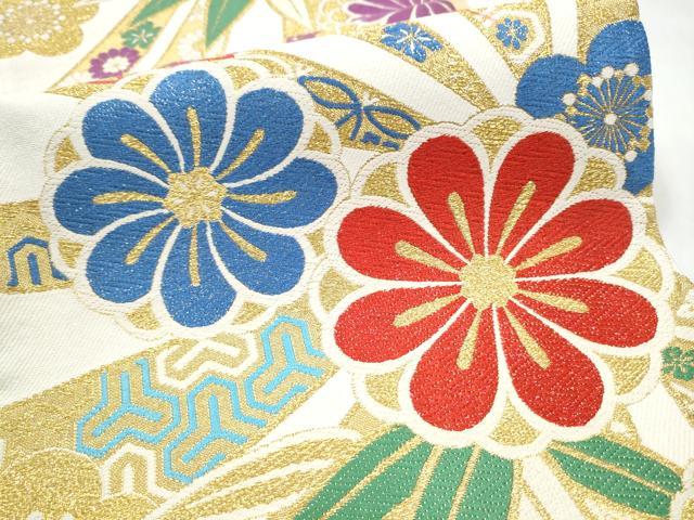 平和屋着物●六通柄袋帯　唐織　舞花文　金糸　正絹　逸品　CABJ8567hy