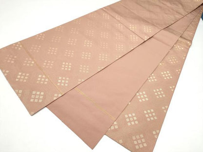 平和屋着物●織物一筋名門　織悦　全通柄　本袋帯　菱繋ぎ　金糸　正絹　逸品　CABJ8571hy