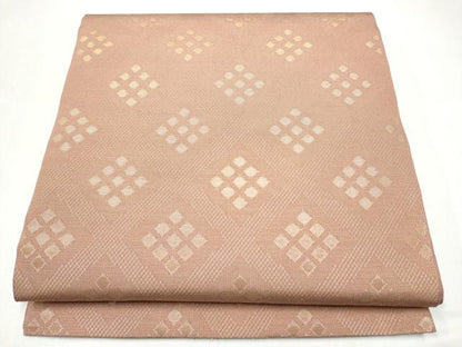 平和屋着物●織物一筋名門　織悦　全通柄　本袋帯　菱繋ぎ　金糸　正絹　逸品　CABJ8571hy