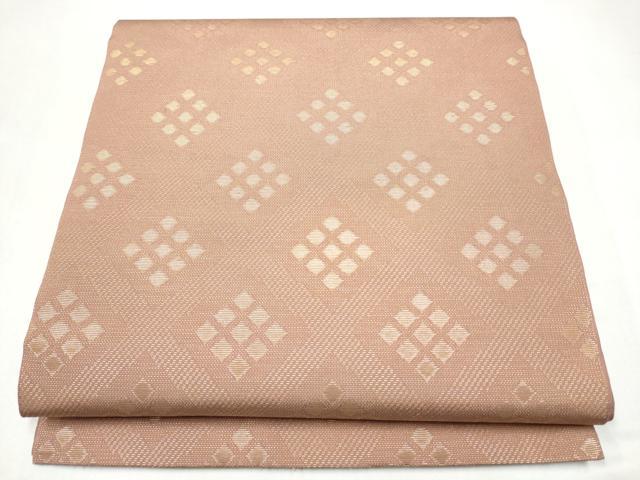 平和屋着物●織物一筋名門　織悦　全通柄　本袋帯　菱繋ぎ　金糸　正絹　逸品　CABJ8571hy