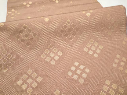 平和屋着物●織物一筋名門　織悦　全通柄　本袋帯　菱繋ぎ　金糸　正絹　逸品　CABJ8571hy