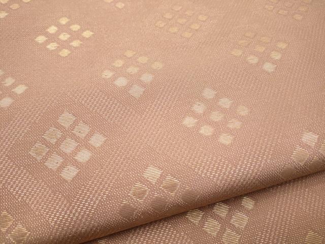 平和屋着物●織物一筋名門　織悦　全通柄　本袋帯　菱繋ぎ　金糸　正絹　逸品　CABJ8571hy
