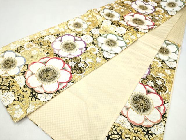 平和屋着物●六通柄袋帯　唐織　舞桜文　金糸　正絹　逸品　CABJ8581hy