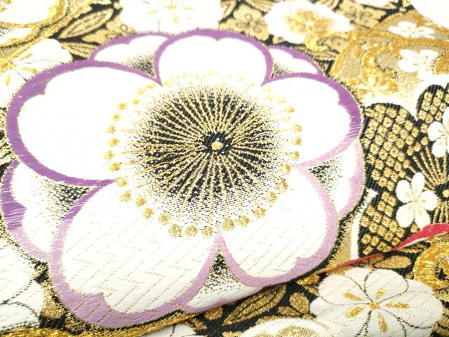 平和屋着物●六通柄袋帯　唐織　舞桜文　金糸　正絹　逸品　CABJ8581hy