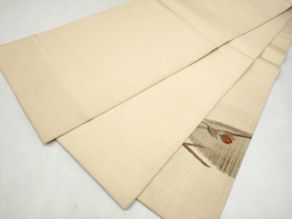 平和屋着物●太鼓柄袋帯　枝椿　銀座おゝぎ屋扱い　正絹　逸品　CABJ8589hy