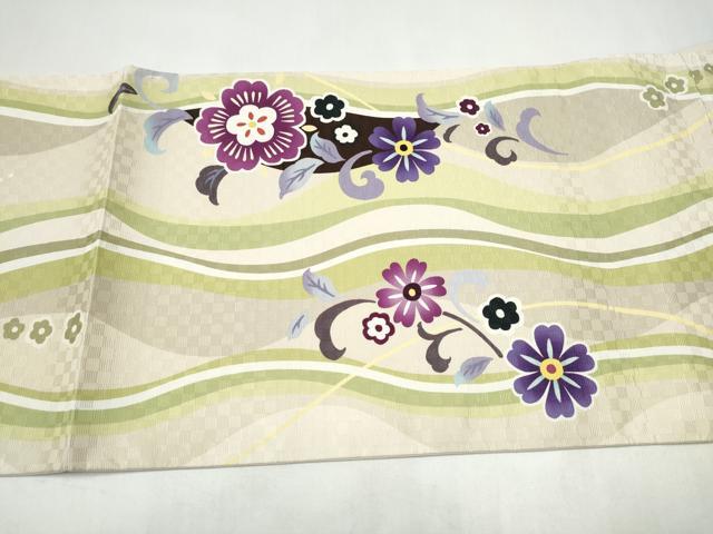 平和屋着物●太鼓柄　京袋帯　立涌花文　正絹　逸品　CABJ8592hy