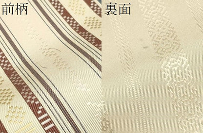 平和屋着物●本場筑前博多織　両面　全通柄袋帯　至宝間道　証紙付き　正絹　逸品　CABJ8593hy