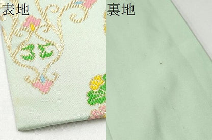 平和屋着物●龍村晋謹製　全通柄袋帯　天平瑞禽錦　金糸　正絹　逸品　CABJ8594hy