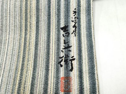 平和屋着物●手染屋　吉兵衛　両面　六通柄袋帯　二天一流　金糸　正絹　逸品　CABJ8596hy