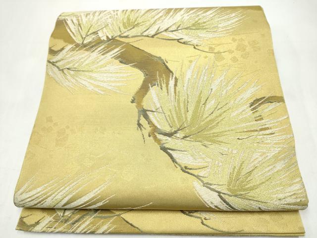 平和屋着物●西陣　川島織物　六通柄　本袋帯　枝松文　金銀糸　正絹　逸品　CABJ8599hy